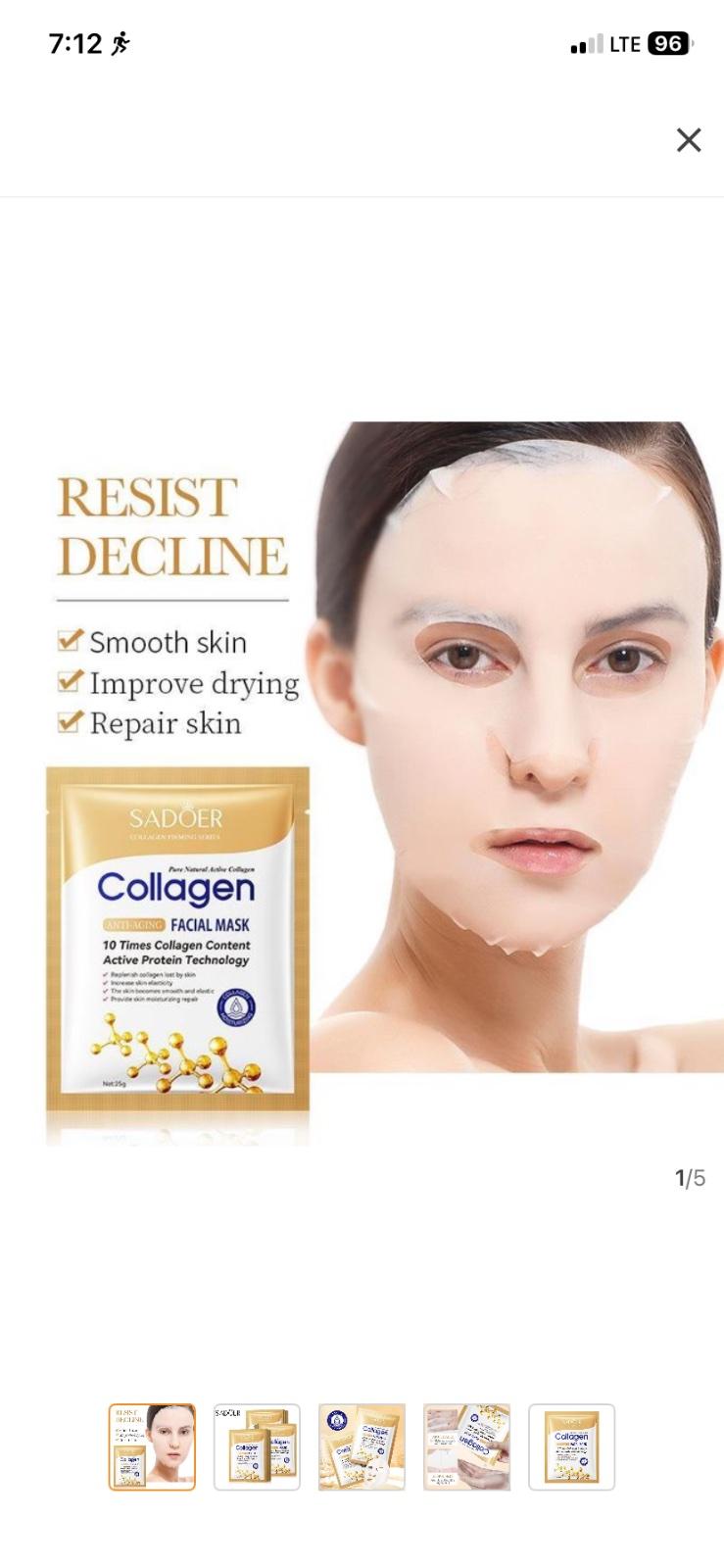 Collagen face mask