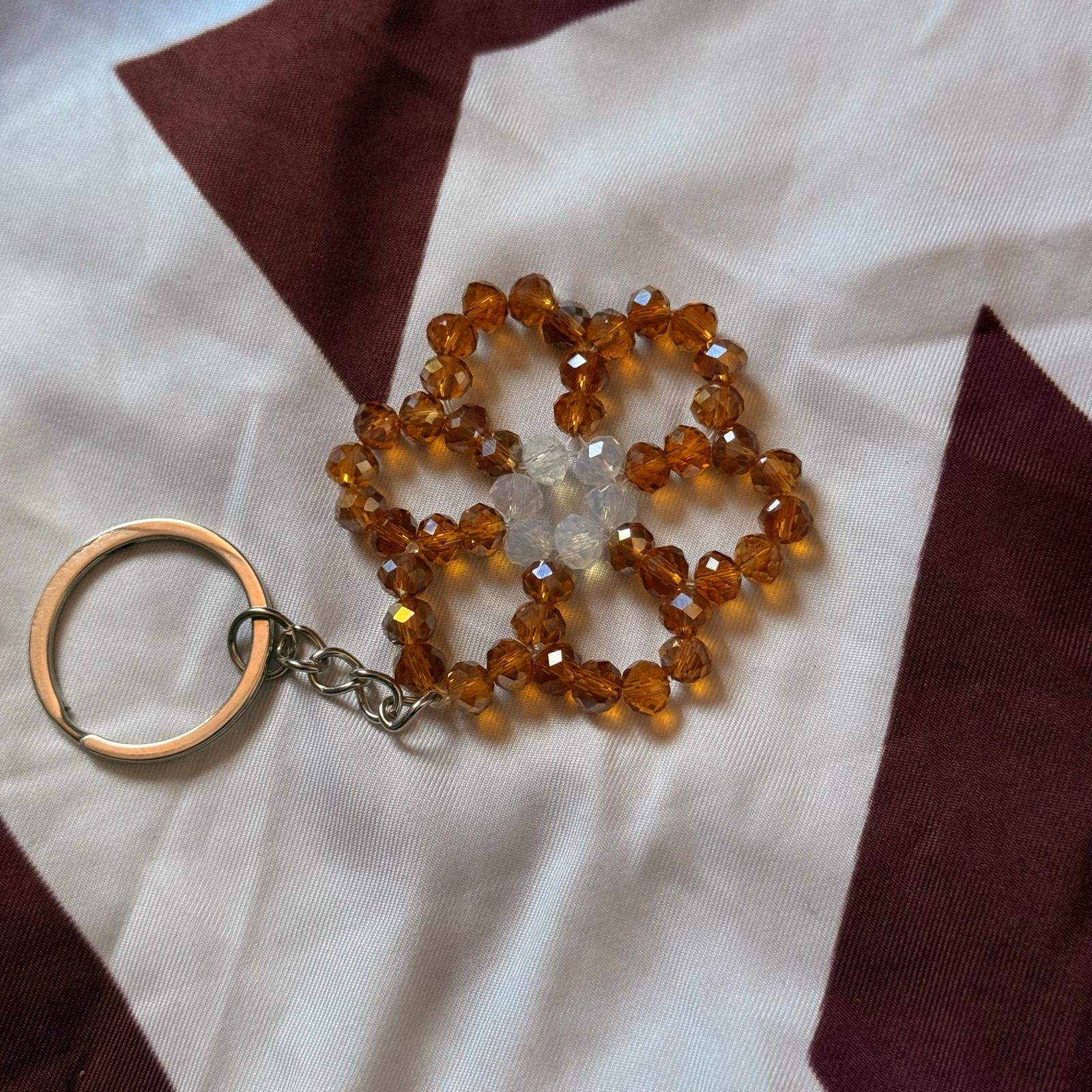 Beaded 🌺 shaped keychains/keyholder