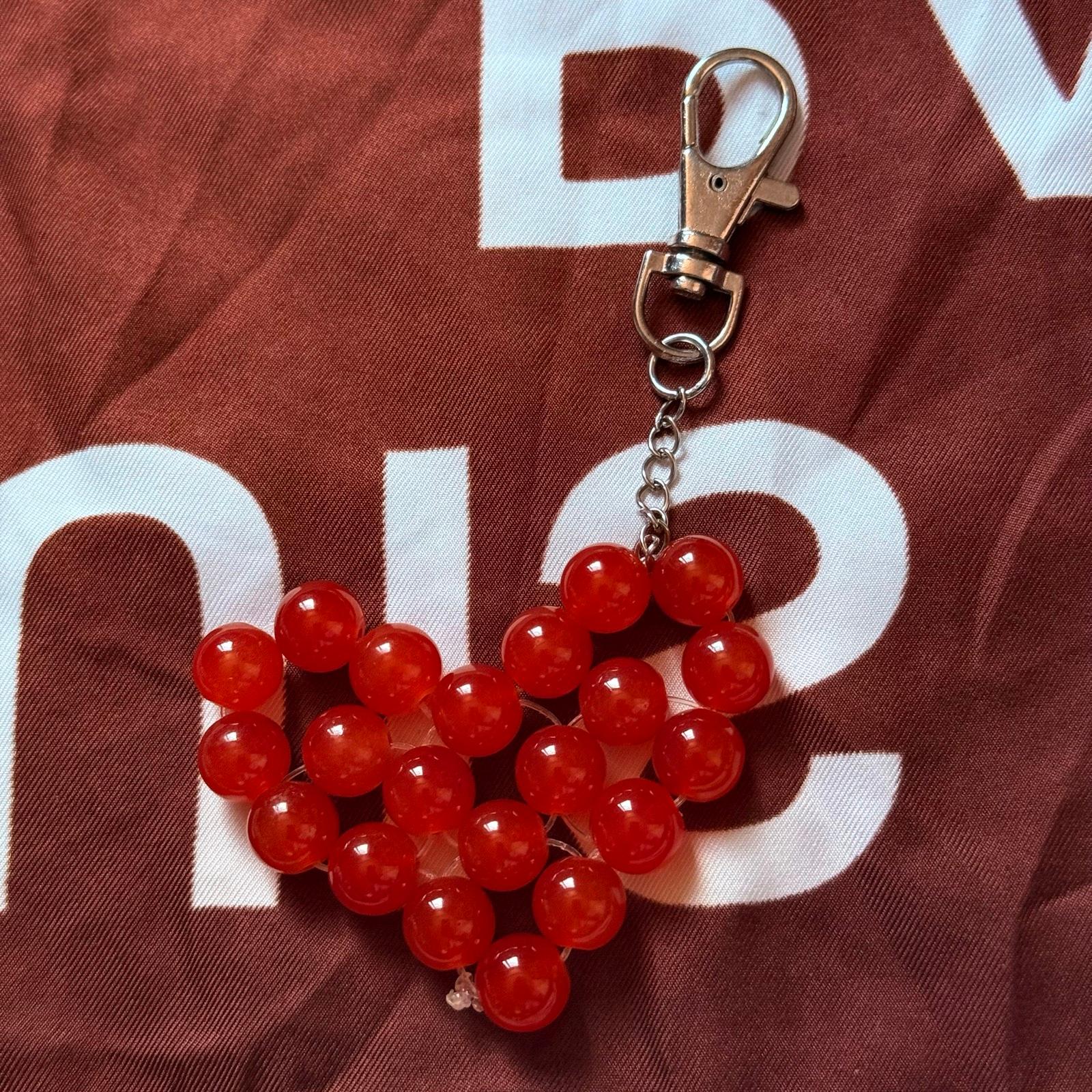 Beaded heart ❤️ shaped keychains/keyholder