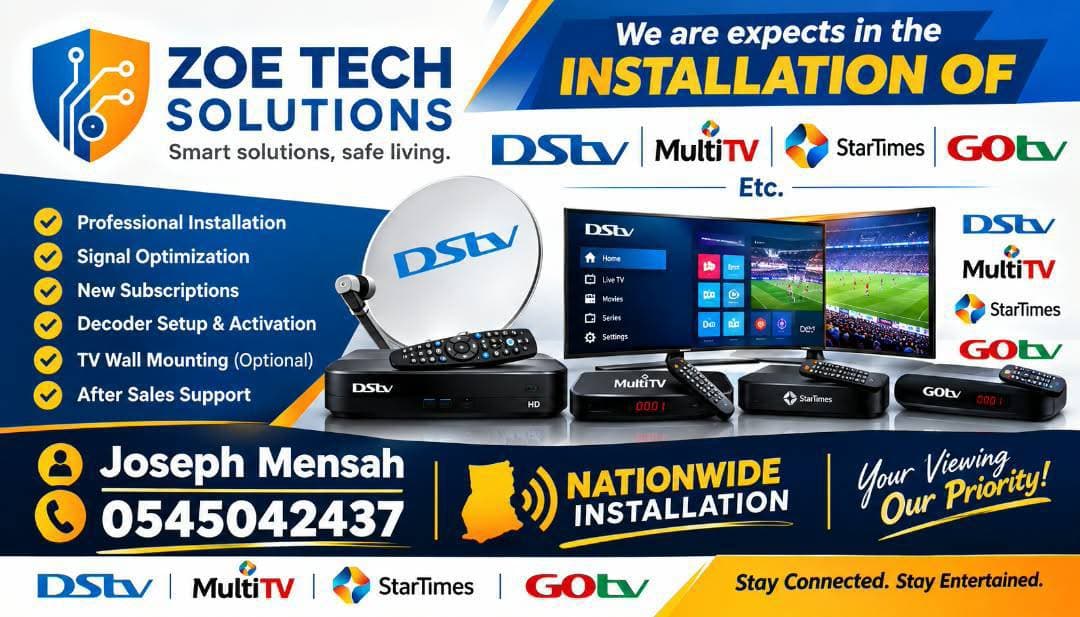 DSTV | Multi-TV | Startime | Go TV Installation